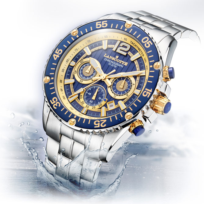 Montre chronographe ANTARCTIC: 100% Boîtier et bracelet 100% Acier 316L inoxydable et hypoallergénique