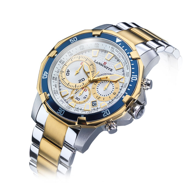 Montre RECORD: 100 % acier 316L inoxydable et antiallergique recouvert d’or 750