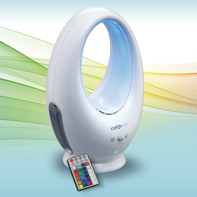 Ventilateur sans pales COLOR-AIR: COLOR-AIR est doté de 16 couleurs avec 12 intensités lumineuses chacune