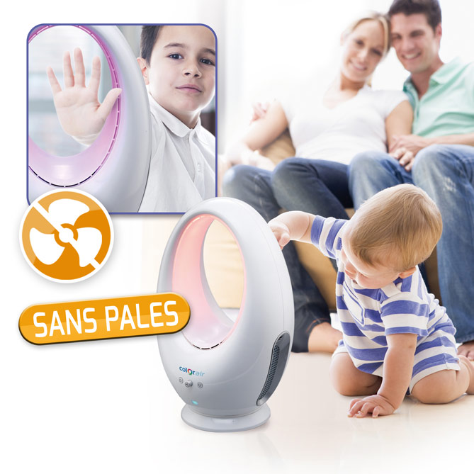 Ventilateur sans pales COLOR-AIR: Aromathérapie + Filtre Purificateur : respirez plus sainement...